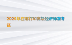 2025年在哪打印高级经济师准考证