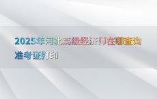 2025年河北高级经济师在哪查询准考证打印