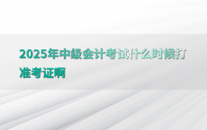2025年中级会计考试什么时候打准考证啊