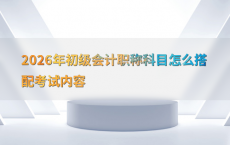 2026年初级会计职称科目怎么搭配考试内容