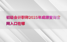 初级会计职称2025年成绩查询官网入口在哪