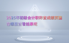 2025年初级会计职称查成绩页面在哪里查看结果呢