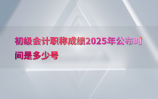 初级会计职称成绩2025年公布时间是多少号