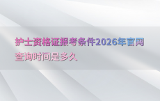 护士资格证报考条件2026年官网查询时间是多久