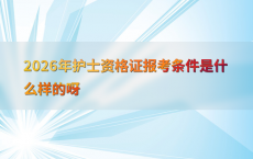2026年护士资格证报考条件是什么样的呀