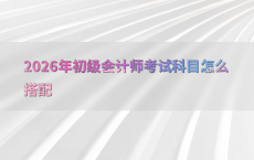 2026年初级会计师考试科目怎么搭配