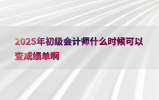 2025年初级会计师什么时候可以查成绩单啊
