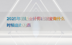 2025年初级会计师成绩查询什么时候出来结果
