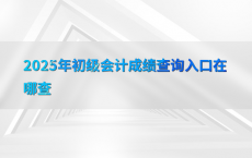 2025年初级会计成绩查询入口在哪查