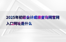 2025年初级会计成绩查询网官网入口网址是什么