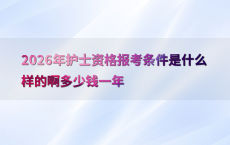 2026年护士资格报考条件是什么样的啊多少钱一年