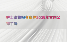 护士资格报考条件2026年官网公布了吗