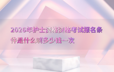 2026年护士资格资格考试报名条件是什么啊多少钱一次