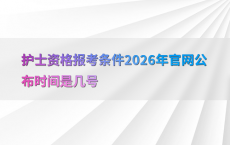 护士资格报考条件2026年官网公布时间是几号