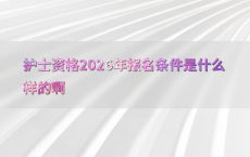 护士资格2026年报名条件是什么样的啊