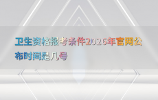 卫生资格报考条件2026年官网公布时间是几号